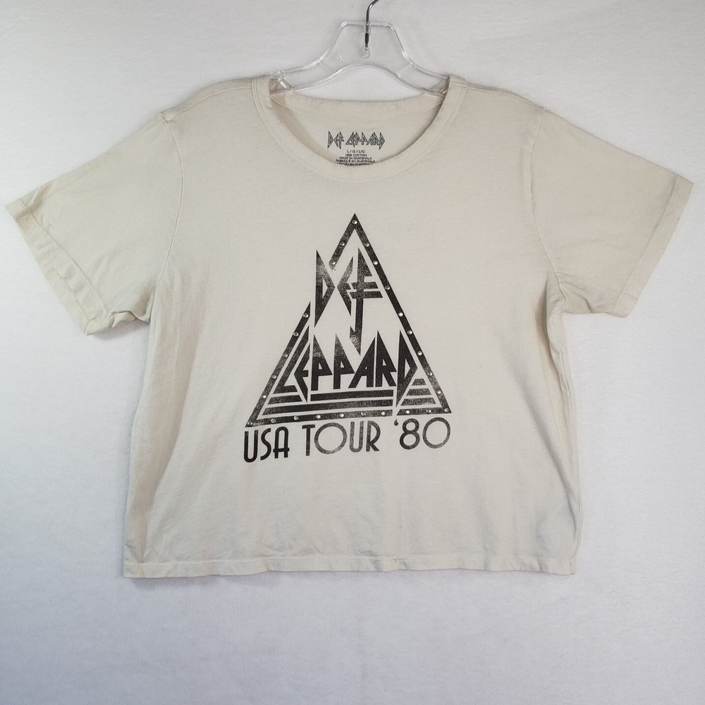 Def Leppard USA Tour '80 Beige Tee